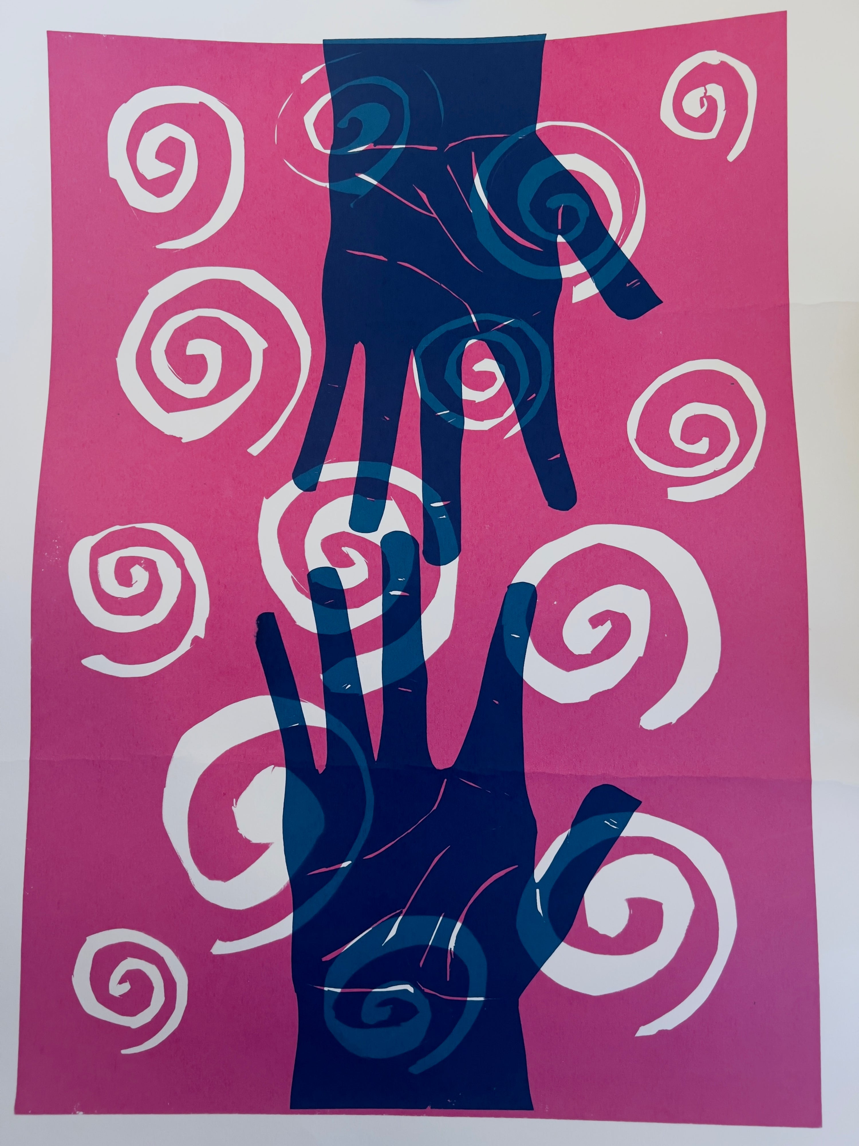 Hands reaching across the universe