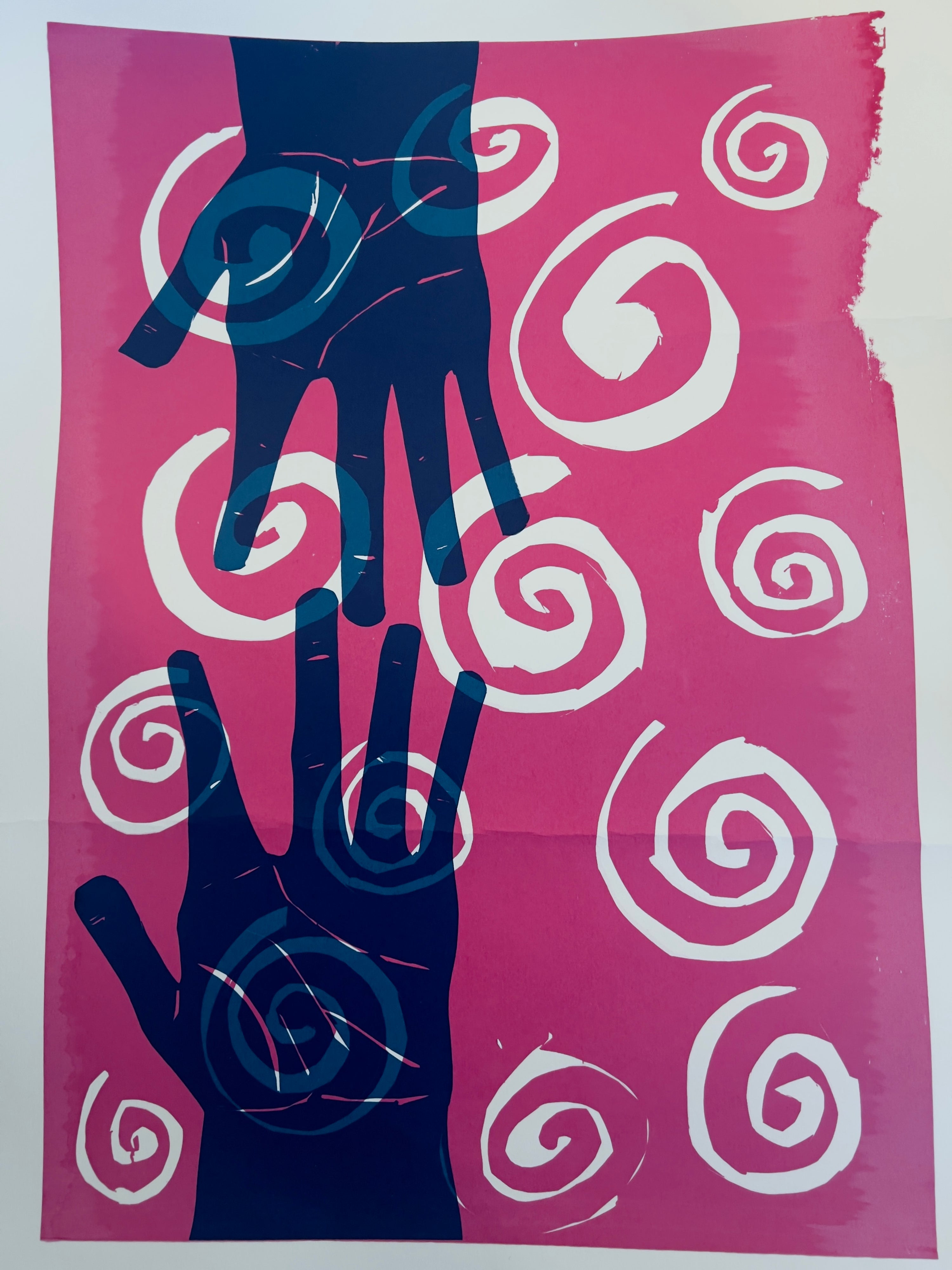 Hands reaching across the universe